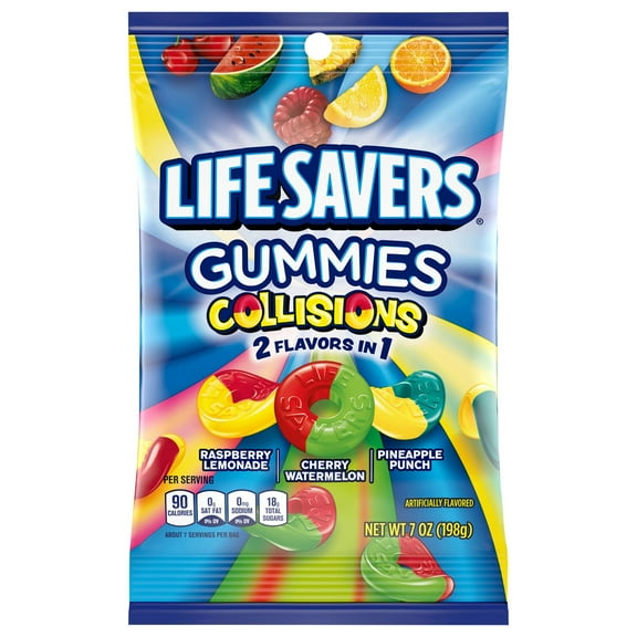 Pack of 2 Life Savers Collisions Gummy Candy, 7 oz (Package May Vary)