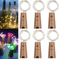 thumbnail image 1 of 6 luces LED para tapón de botella de vino, 2 m, para exteriores, impermeables, coloridas, 20 luces LED, luces decorativas para botella de vino, para decoración de bodas, Navidad y jardín, 1 of 5