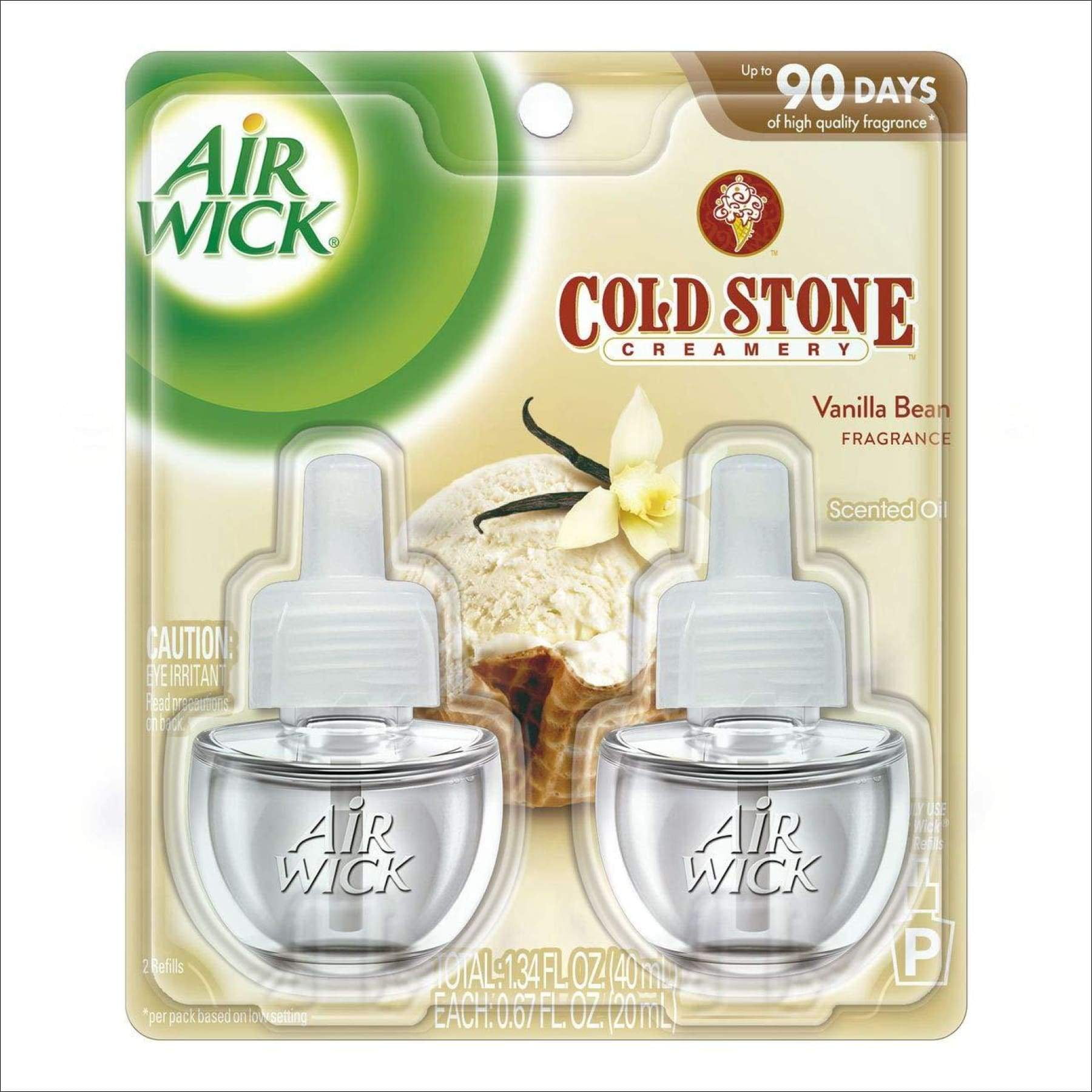 Air Wick plug in Scented Oil 2 Refills, Cold Stone Creamery Vanilla Bean , (2x0.67oz), Essential