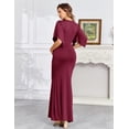 thumbnail image 3 of Vestido largo de maternidad AISWI con faja de flores burdeos XXL, 3 of 6