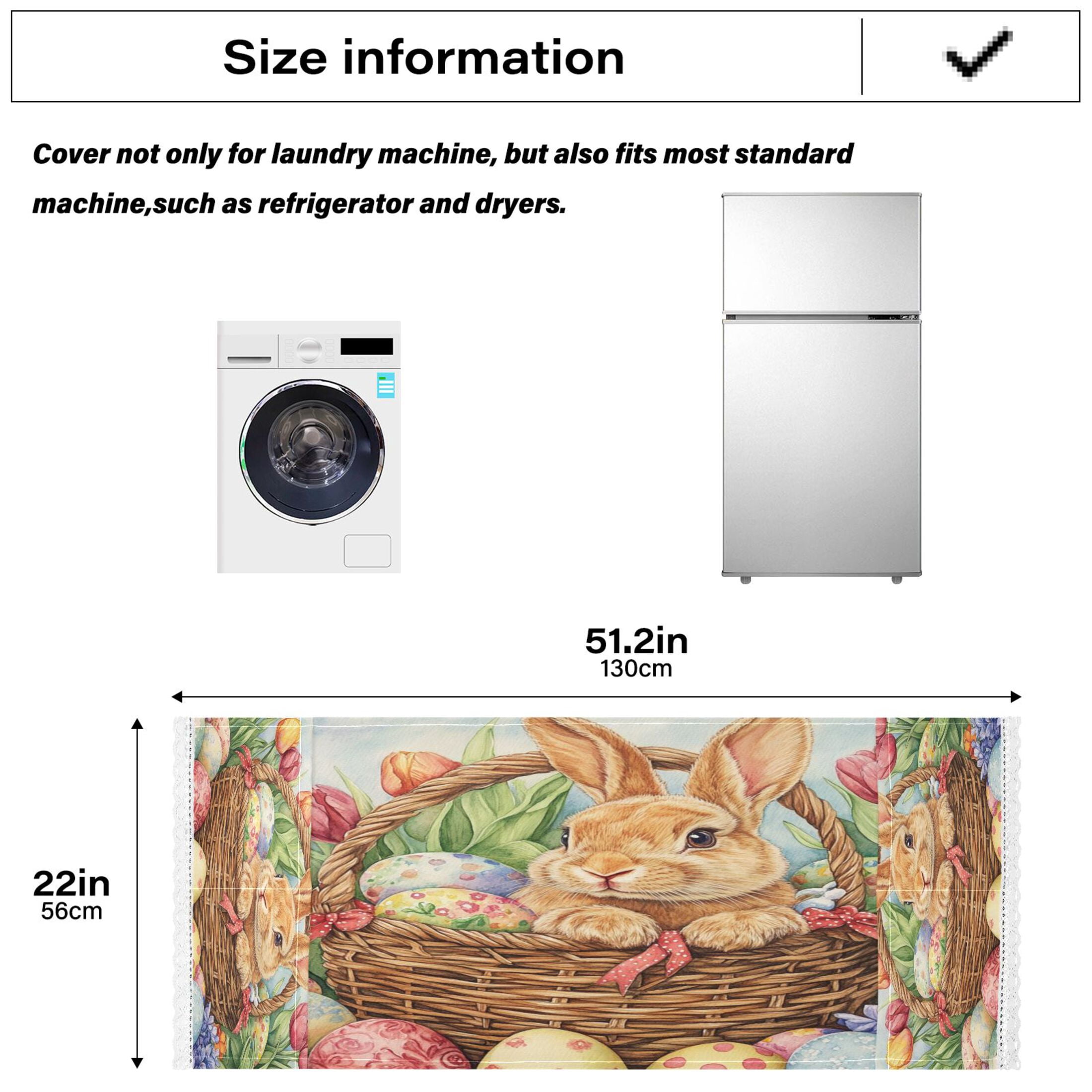 WOBOGO Easter Rabbit Washing Machine Cloth Dryer Refrigerator Top Cover Protective Non-Slip Mat For Kitchen Laundry