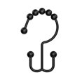 thumbnail image 3 of Mainstays Double Roller Glide Decorative Shower Curtain Hooks, Steel, Matte Black, 3 of 8