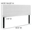 thumbnail image 2 of Bedford Tufted Upholstered Queen Size Headboard in White Fabric, 2 of 9