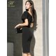 thumbnail image 3 of H Han Queen-vestido de tubo de oficina para mujer, Vestidos de vaina de fondo a la moda, rojo/Negro, ajustado, informal, primavera y verano, 2023, 3 of 4