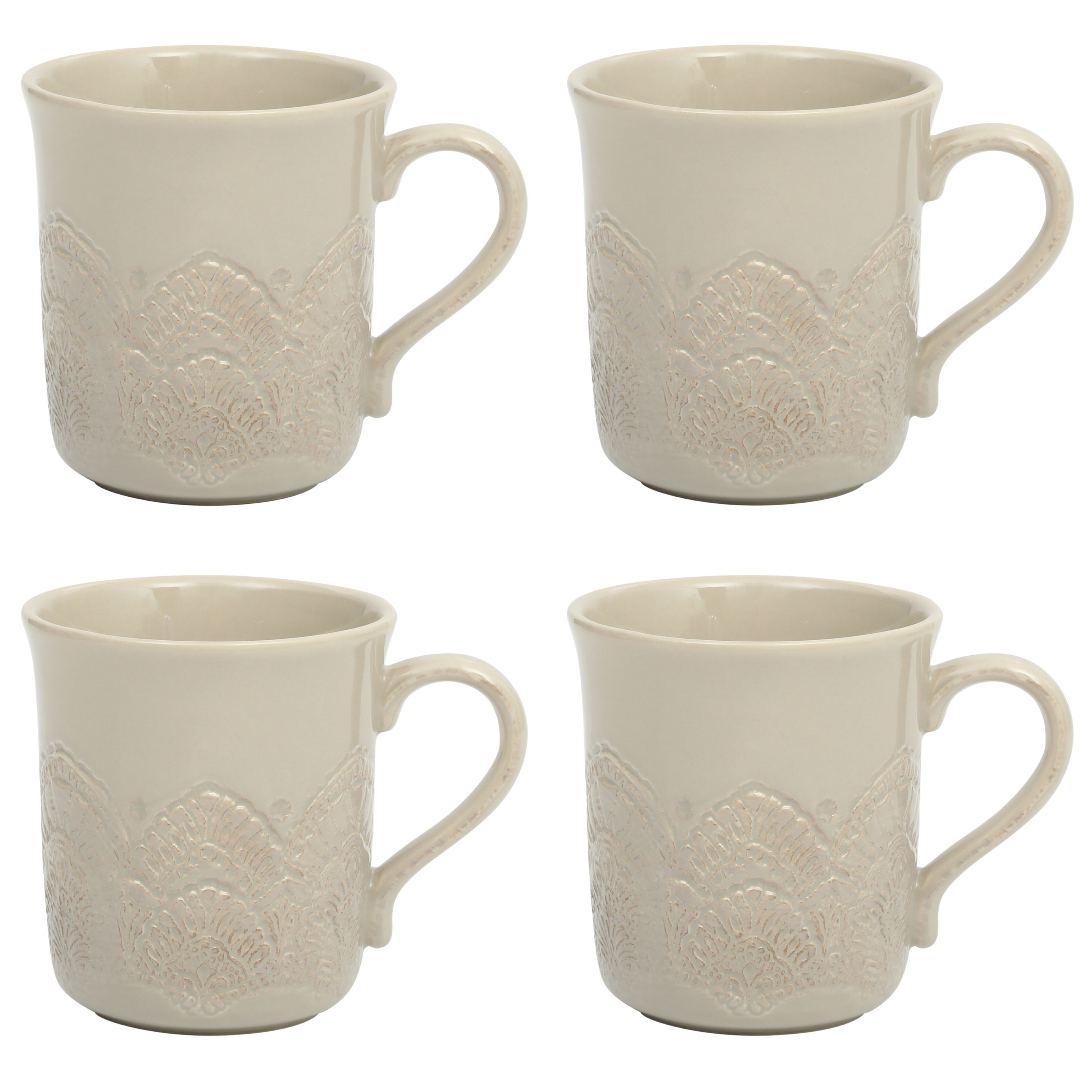 The Pioneer Woman Vintage Lace Ceramic Mug Set, 4 Pack photo 1