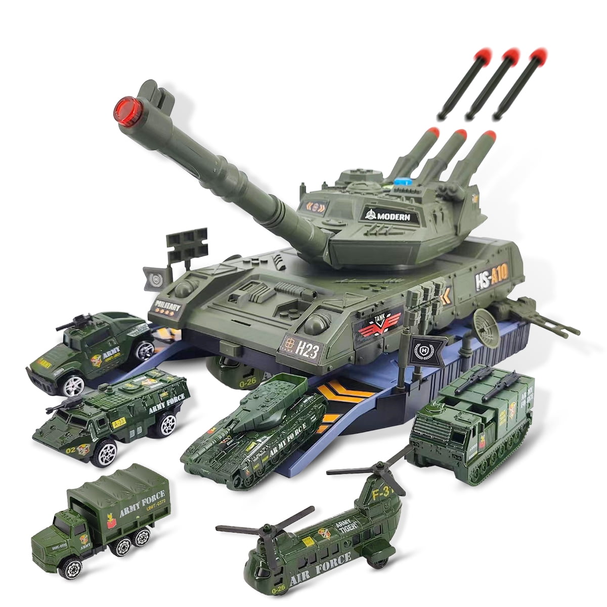 Tank Toy Sets, Military Vehicles Set Boy Toys with 6PCS Army Vehicles