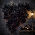 thumbnail image 5 of Halloween Decorations Outdoor, Artificial Maple Leaf Wreath, Wicker Harvest Festival Maple Leaf Decoration for Home and Outdoor Displays, 75cm/29.5in, 5 of 6