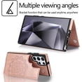 thumbnail image 2 of Design for Galaxy S24 Ultra Case with Credit Card Holder Slot PU Leather Wallet Phone Cases Stand Kickstand Durable Shockproof Protective Cover for Samsung S24U Women Men 6.8 inch Rose Gold, 2 of 14
