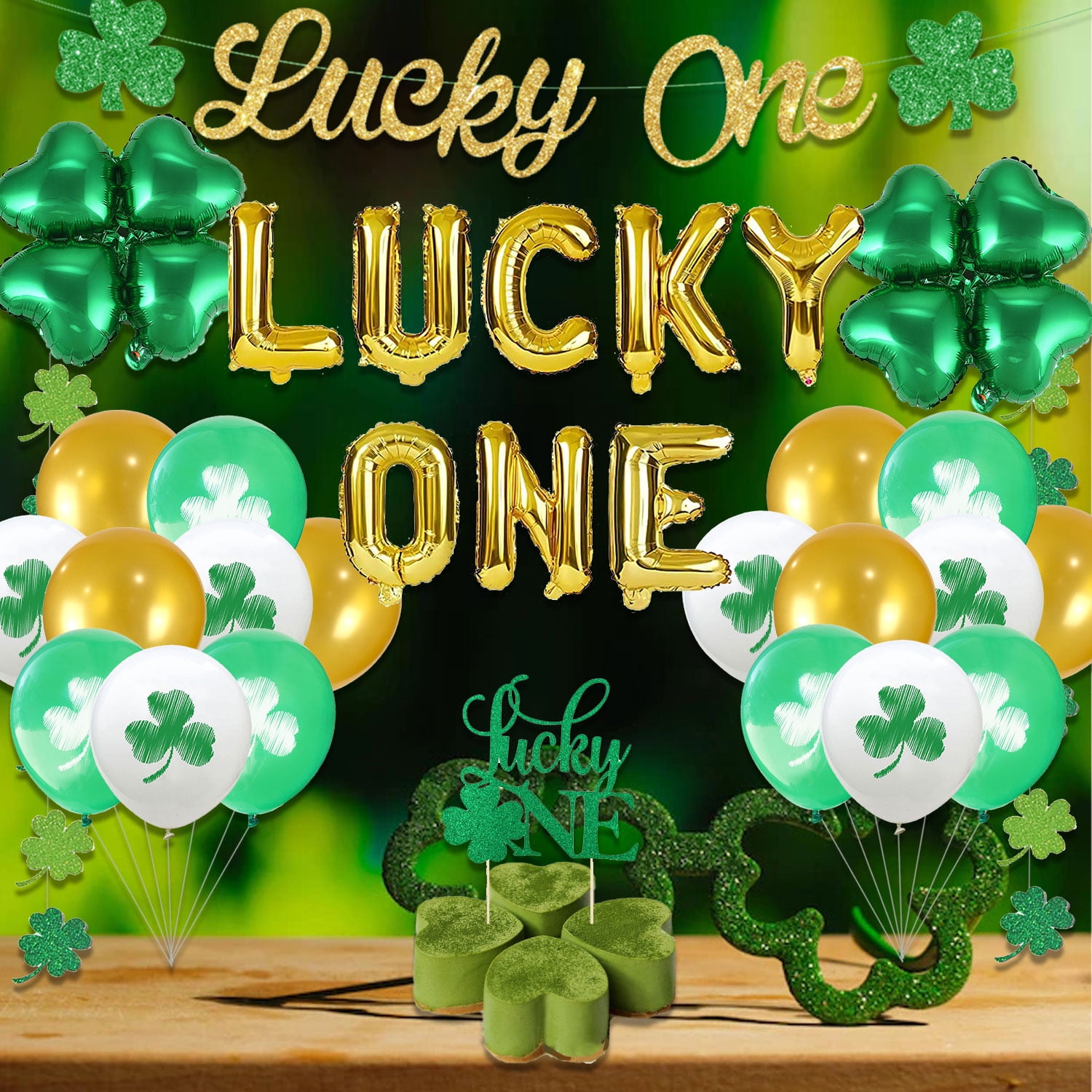 Lucky One 1st Birthday Decorations for Girl. St. Patrick's 