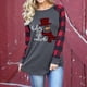 thumbnail image 1 of Pntutb Moda Mujer Casual tops Manga larga Impreso Plaid Camiseta de mujer Pntutb Pntutb-2049, 1 of 7