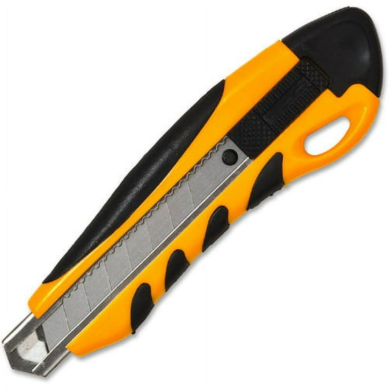 Sparco PVC Anti-Slip Rubber Grip Utility Knife - Stainless Steel Blade - Heavy Duty - Yellow - 1 Each Sparco PVC Anti-Slip Rubber Grip Utility Knife - Stainless Steel Blade - Heavy Duty - Yellow - 1 Each