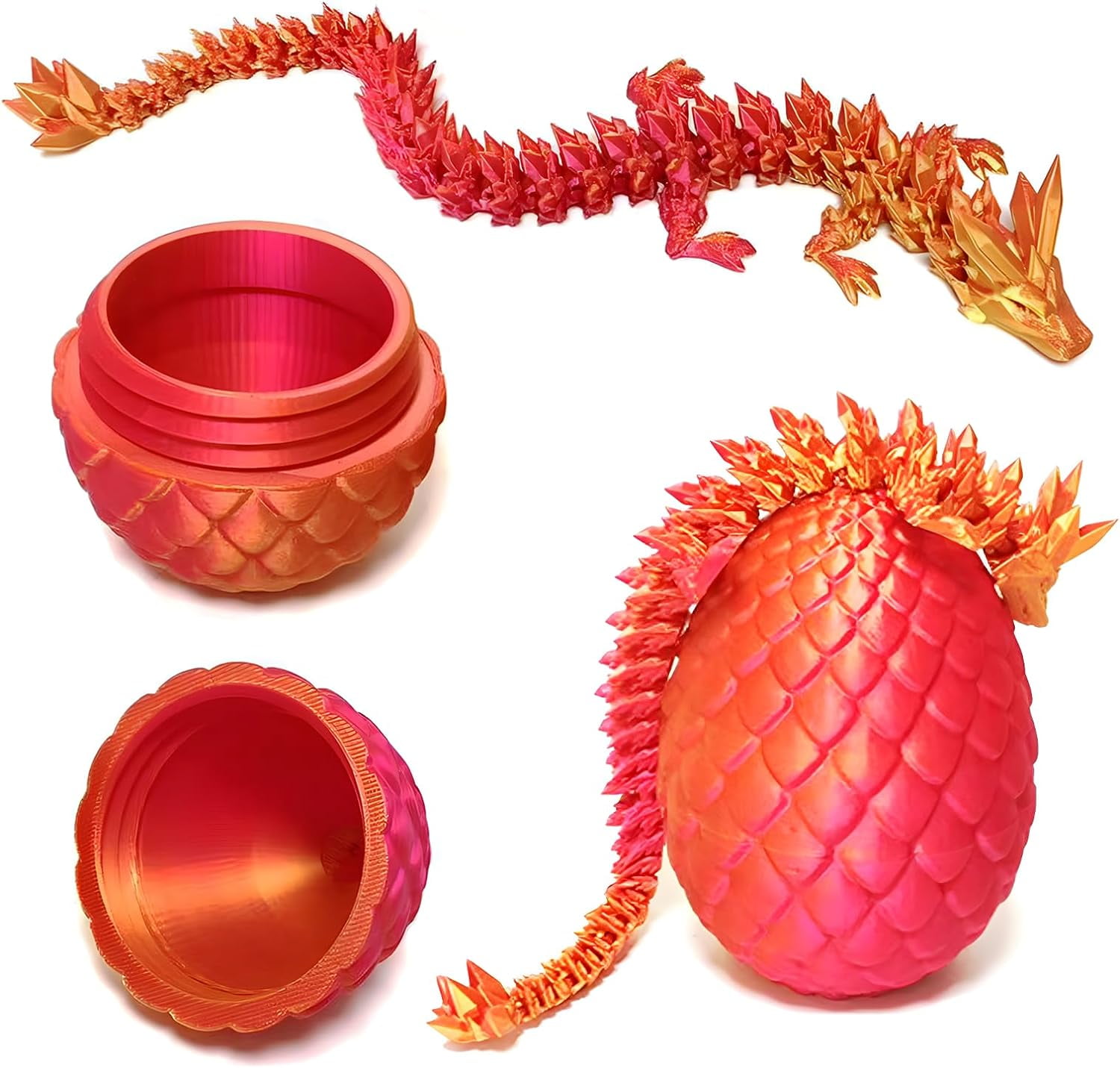 Home Office Desk Decor3D Printed Dragon Egg Crystal 3D Dragon Fidget Toys for Adult Articulated Dragon Egg Surprise Dragon Gifts,4pcs