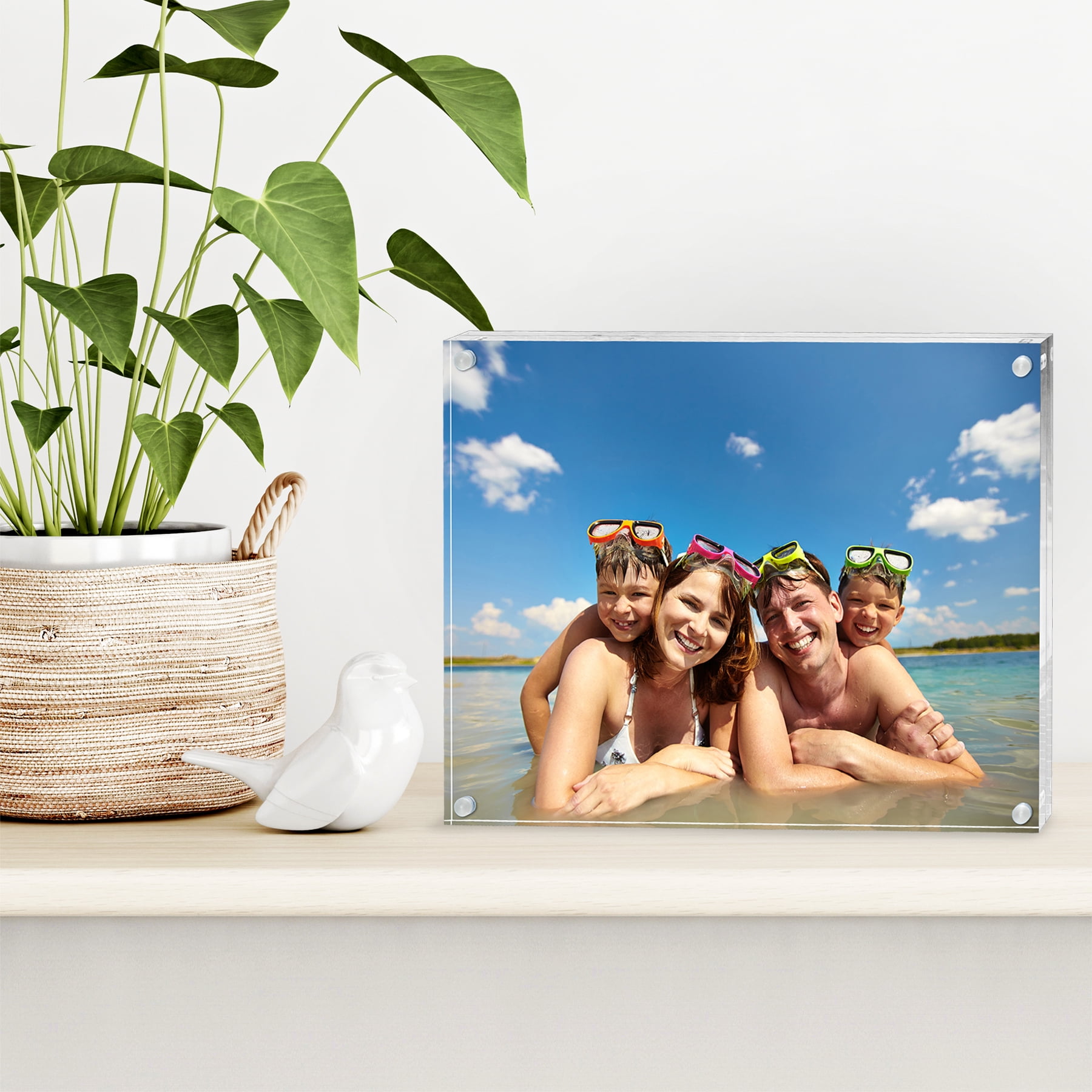 Americanflat 8.5x11 Acrylic Picture Frame - Scratch Resistant with Magnetic Corners & Freestanding for Tabletop, clear (ACR8511)