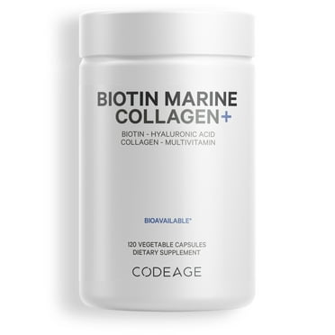 Codeage Biotin Marine Collagen, Wild Caught, 120 Capsules