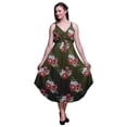thumbnail image 1 of Bimba Robe Midi d'Été Imprimée à Fleurs pour Femmes Col en V Tenue de Vacances-Moyenne, 1 of 1