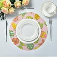 thumbnail image 3 of SKYSONIC Easter Bunny Eggs Round Placemats for Dining Table Non-Slip Heat-Resistant Polyester Table Mats Set of 6 Washable Table Mats for Kitchen Dining Table Decoration, 3 of 5