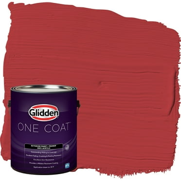 Glidden One Coat Exterior Paint   Primer Red Gumball, Semi-Gloss, 1 Gallon