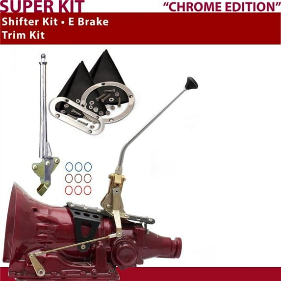 American Shifter TH400 Shifter Kit Chrome 12 in. E Brake Trim Kit for D97E8