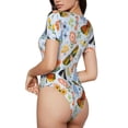 thumbnail image 3 of Naloa Insects and Flowers Women's Short-Sleeved Onesie, One-Piece Swimsuit for Parties, dates, clubs - Small, 3 of 9