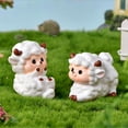 thumbnail image 5 of Cheer.US 5 Pcs Miniature Sheeps Mini Garden Herd Mini Sheep Figurines Miniatures of Sheeps Moss Micro Landscape Decoration DIY Resin Home Decor Animals Micro Fairy Garden, 5 of 7