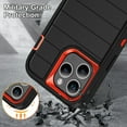 thumbnail image 7 of ELEHOLD for iPhone 16 Hybrid Rugged Case with HD Screen Protector,Dual Layer Hard Protective Invisible Kickstand Non-Slip Drop-Proof Shockproof Anti-Scratches Heavy Duty Cover,Black+Orange, 7 of 7