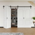 thumbnail image 2 of 112" X 84" Arch Top 2-Lite Double Bi-Fold Barn Door With Installation Hardware Kit, 2 of 8