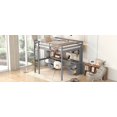 thumbnail image 6 of Full Size Loft Bed w/ Desk, Storage & Charging Station - Gray Wood Frame Bedroom Furniture. Includes Cabinets, Drawers, & Bedside Tray. Perfect for Study/Small Spaces., 6 of 19