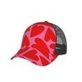 thumbnail image 7 of Disketp Red Love Heart Print Trucker Hat Men Women - Mesh Baseball SnapBack Cap, 7 of 7