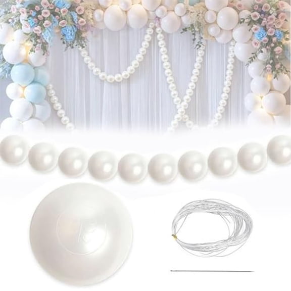 Homelyt Pearls for Decoration Pearl Garland Hanging Bead String Backdrop Wall Decor for Bridal Shower Wedding Party