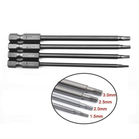 

4pcs 1/4 Hex Shank Magnetic Head Screw Driver Screwdriver Bit 1.5/2.0/2.5/3.0mm