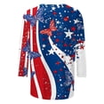 thumbnail image 4 of ZQUUVOU 4Th Of July Shirts Women's T-Shirt Button Henley V Neck Short Sleeve Print Stars And Stripes Tops Blue (2XL), 4 of 5