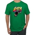thumbnail image 1 of Wild Bobby, Technicolor Colorful Tiger Roaring, Animal Lover, Men Graphic Tees, Kelly, X-Large, 1 of 3