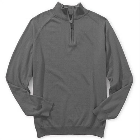 Big Men's Organic Cotton-Cashmere Blend Quarter-Zip Sweater