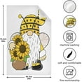 thumbnail image 2 of SKYSONIC Sunflower Bee Gnome Kitchen Dish Towels Set of 1 Absorbent Hand Towels, Lint-Free 18"x28" Summer Cute Cartoon Fast Drying Hanging Dishcloths for Cooking Baking Home Clean Decor, 2 of 7