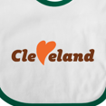 thumbnail image 4 of Inktastic Cleveland Heart Solid Orange Boys or Girls Baby Bib, 4 of 4