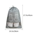 thumbnail image 3 of Portable Travel Shoe Bags,17.7x14.1x0.39in Non-Woven Shoe Storage Bags, with Clear Window,Large Drawstring Shoes Pouch Packing Organizers with Rope(Gray), 3 of 6