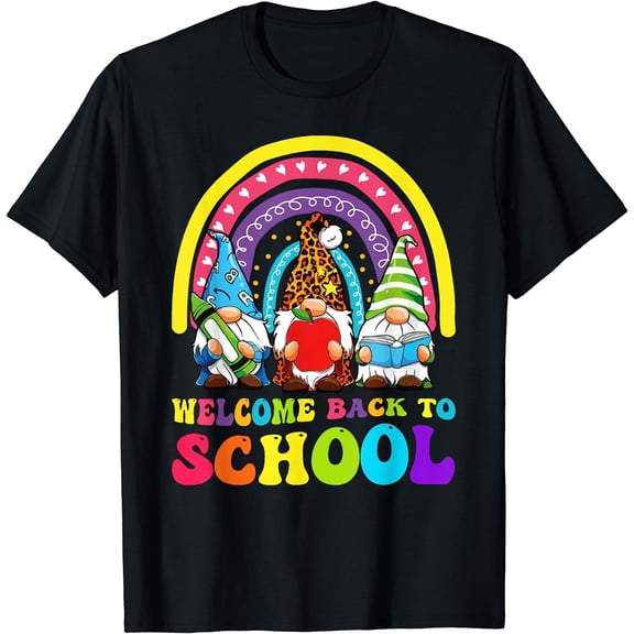 Welcome Back To School 2023 First Day Of School Gnomes Kids T-Shirt Black Small
