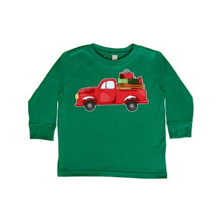 

Inktastic Christmas Red Vintage Truck with Presents Gift Toddler Boy or Toddler Girl Long Sleeve T-Shirt
