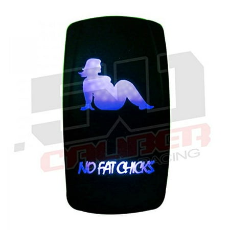 Rocker Switch On Off Blue No Fat Chicks 12 Volt 24 Volt 20 Amp Led Light Switch Waterproof By 50 Caliber Racing