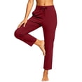thumbnail image 2 of Gytharion Loose Straight-leg Yoga Pants for Women Drawstring Elastic Waisted Sports Pants Solid Color Casual Athletic Pants with Pockets, 2 of 7