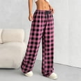 thumbnail image 3 of yillto Plaid Pant for Womens Lounge Loose Pajamas Pants Soft Drawstring Bottoms Casual Sleepwear, 3 of 7