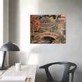 thumbnail image 3 of JEUXUS Classic Chinese Style Canvas Wall Art Chinoiserie Charcoal Coral Pagoda Asian Pavilion Farmhouse Wall Decoration for Pub Bedroom Dining Room Kitchen Bathroom Canvas Paintings, 3 of 4