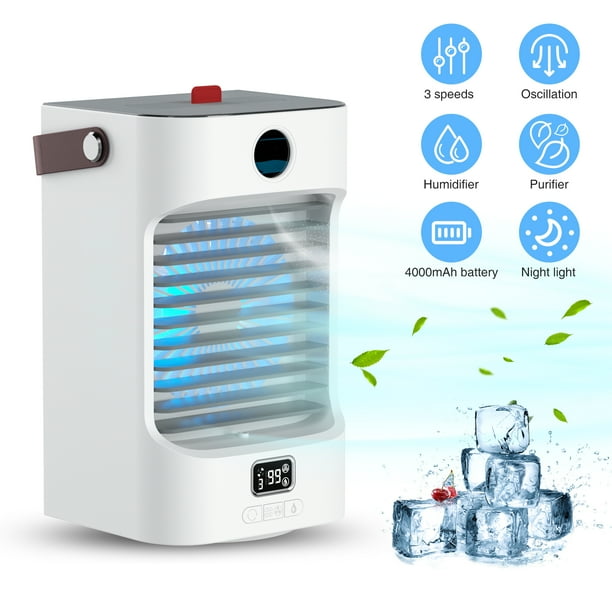 Air Conditioner Fan, Air Cooling Fan with 3 Speed, Portable AC Fan for