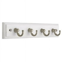 Liberty Hardware 139630 White & Satin Nickel- Acry Rail & 4 Hook