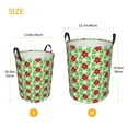 thumbnail image 5 of XMXY Round Laundry Basket Organizer, Red Green Floral Leaves Waterproof Collapsible Dirty Clothes Basket Laundry Hamper, Medium Size, 5 of 8