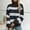 Black, variant on Sweaters for Womens, Loose Lightweigh Striped Knitted Turtleneck Trendy Casual Sweater White M