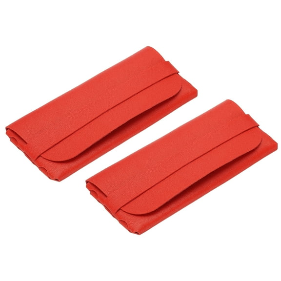 Uxcell 2 Pcs Soft Eyeglass Cases Leather Sunglass Case Portable Glasses Pouch for Women Men Sunglasses Cases Red