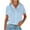 Blue, variant on Womens Short Sleeve Shirts Spring Summer Tops V Neck Collared Button Down Ladies Shirt Tops Trendy 2025