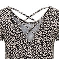 thumbnail image 3 of ONLY Camiseta para mujer - ONLBERA BACK LACE UP TO, cuello redondo, viscosa Negro/Beige S (Small), 3 of 3