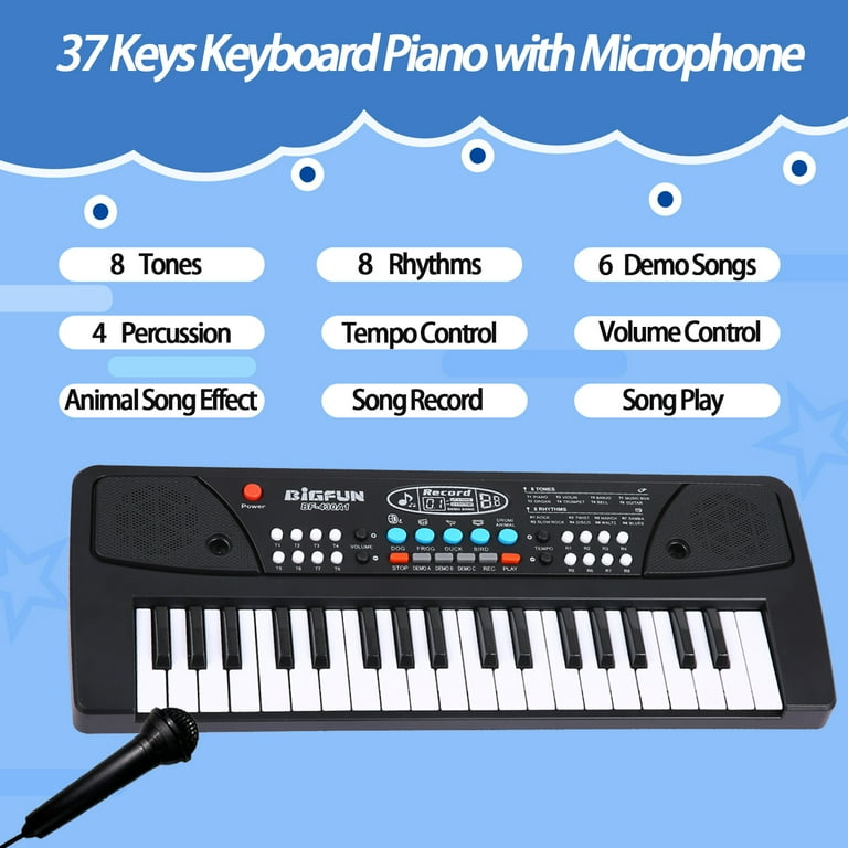OUTGOO Kids Piano Keyboard, 37 Keys Portable Electronic Musical
